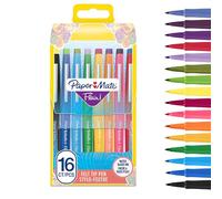 Paper Mate Flair Stylos feutres | Feutres de coloriage sans fuite à pointe moyenne (0,7 mm) | Idéal pour écrire, coloriage (adultes et enfants) etc. | assortiment de couleurs | Lot de 16