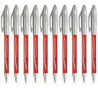 Paper Mate FlexGrip Elite Lot de 10 stylos à bille rétractables | Encre rouge | Pointe large large de 1,4 mm pour écriture ligne moyenne de 0,8 mm