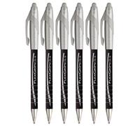 Paper Mate FlexGrip Elite Stylos à bille rétractables | Encre noire | Lot de 6 | Pointe large large de 1,4 mm pour écriture de trait moyen de 0,8 mm