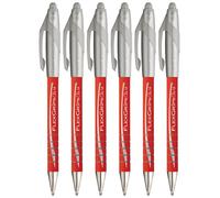 Paper Mate FlexGrip Elite Stylos à bille rétractables | Encre rouge | Lot de 6 | Pointe large large de 1,4 mm pour écriture ligne moyenne de 0,8 mm