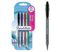 Stylo roller Papermate Flexgrip Gel rétractable pointe 0,7 mm - écriture moyenne - Blister de 4