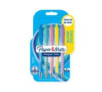 Paper Mate Flexgrip Ultra RT Stylo bille rétractable pointe moyenne 1 mm encre noire - lot de 5 couleurs pastel assorties
