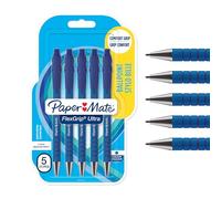 Paper-Mate Stylo bille rétractable Flexgrip Ultra - pointe moyenne (1,0 mm) - encre bleue - lot de 5