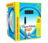 Paper Mate InkJoy 100 Stylo bille à capuchon pointe moyenne 1 mm noir - Boîte de 80 + 20 OFFERTS