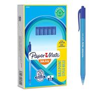 Paper-Mate Stylo bille InkJoy 100RT rétractable - pointe moyenne 1,0 mm - bleu - lot de 20
