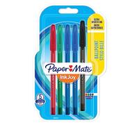 Paper Mate InkJoy10pk0ST stylos bille avec bouchon | pointe fine (0,7 mm) | assortiment de couleurs classiques | lot de 5