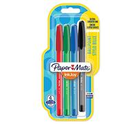 Paper Mate InkJoy10pk0ST stylos bille avec bouchon | pointe moyenne (1,0 mm) | rougevertbleu et noir | lot de 4