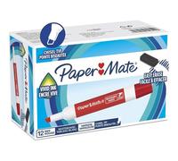 Paper:Mate Lot De 12 Marqueurs Tableau Blanc, Pointe Biseautée, Rouge