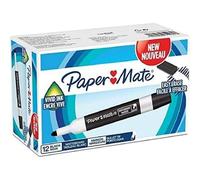Paper:Mate Lot De 12 Marqueurs Tableau Blanc, Pointe Ogive, Noir