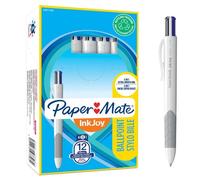 Paper:Mate Lot De 12 Stylos Bille Rétractable 4 Couleurs Inkjoy Quatro Standard : Noir,Bleu,Rouge,Vert