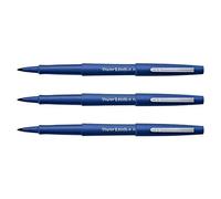 PAPER:MATE Lot de 3 Stylos Feutre Flair Original Nylon Pointe Moyenne Bleu