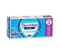 Paper Mate Replay Stylo Bille Effaçable, Pointe Moyenne 1 mm, Vert, Boîte De 12