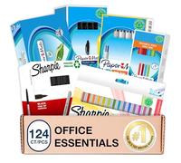 Paper Mate & Sharpie ensemble de marqueurs et feutres | Papeterie | Stylos à bille, surligneurs, marqueurs permanents, porte-mines et correcteur | Idéal pour l’école et le bureau | 124 unités