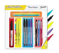 Paper Mate & Sharpie Stylos | Kit de papeterie pour la rentrée | Stylos à bille, marqueurs permanents, surligneurs, porte-mines et feutres | Fournitures scolaires et de bureau | Lot de 12