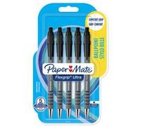 Paper:Mate Stylo à bille FlexGrip Ultra, blister de 5, noir