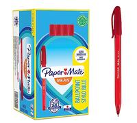Paper Mate stylo bille à capuchon InkJoy 100ST | pointe moyenne (1,0 mm) | rouge | lot de 50