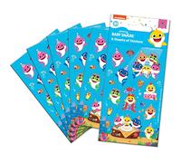 Paper Projects 01.70.15.052 Lot de 6 autocollants bébé requin (6 feuilles) | Produit sous licence officielle | Parfait comme sac de fête ou cadeau de Noël, bleu