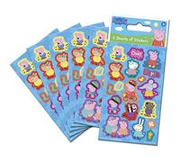 Paper Projects Peppa Pig Lot de 6 feuilles d'autocollants bleus pour sac de fête | Produit sous licence officielle | Parfait comme sac de fête ou cadeau de Noël, 12,5 cm x 7,5 cm