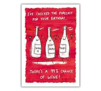 Paper Rose Carte d'anniversaire amusante - Carte d'anniversaire avec motif bouteille de vin dansante et message humoristique - Carte d'anniversaire pour femme, homme, amis