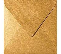 paper24 Lot de 25 enveloppes (100g), avec rabat triangulaire Doré 155 x 155 mm 15,5 x 15,5 cm