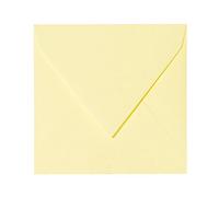 Paper24 Lot de 25 enveloppes - 15 x 15 cm - Enveloppes - 150 x 150 cm - Carrées - 120 g/m² - Sans fenêtre - À collage humide - Pour cartes de mariage (05 jaune clair)