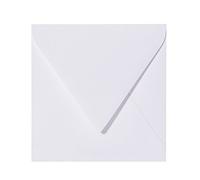 Paper24 Lot de 25 enveloppes - 15 x 15 cm - Enveloppes - 150 x 150 cm - Carrées - 120 g/m² - Sans fenêtre - À collage humide - Pour cartes de mariage (00 blanc)