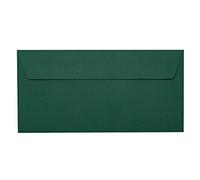 Paper24 Lot de 25 enveloppes colorées DIN long sans fenêtre - 110 x 220 mm - 11 x 22 cm - Autocollants pour Noël, mariage, cartes de vœux - Vert foncé