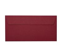 Paper24 Lot de 25 enveloppes DIN long avec bande adhésive (sans fenêtre) 11 x 22 cm Bordeaux