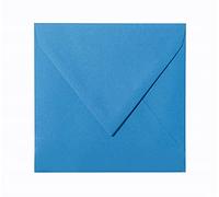 Paper24 Lot de 50 enveloppes carrées, 110 x 110 mm, 120 g/m², pour invitations et bons d'achat, bleu intense