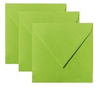 Paper24 Lot de 50 enveloppes carrées, 110 x 110 mm, 120 g/m², pour invitations et bons d'achat, vert herbe