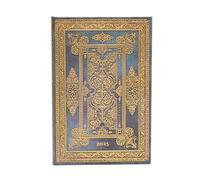 Paperblanks Agenda 12 mois 2025 Blue Luxe, mini, vertical, fermeture par bande élastique