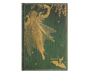 Paperblanks Calendrier 12 mois 2024 Olive Fairy - Aperçu quotidien Mini (95 × 140 mm) - Italien