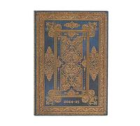 Paperblanks Flexi Agendas 18 Mois à Couverture Souple 2025, Luxe Bleu, Midi, Horizontal, Fermeture Élastique