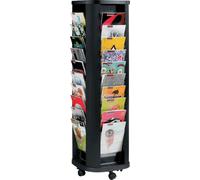 Paperflow 273.01 Prospektständer - 40x A4 Fächer, drehbar, schwarz, mit Rollen