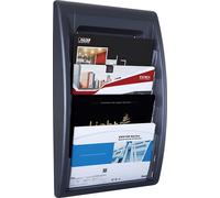 PAPERFLOW 4060.01 PAPERFLOW Porte-brochures mural Quick fit, 4 compartiments, noir