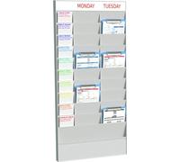 PAPERFLOW Planificateur de bureau mural 20 cases A5 élément de base gris