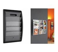 PAPERFLOW Porte-brochures mural Quick fit, 4 compartiments G