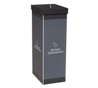 Paperflow Poubelle de tri sélectif pour déchets alimentaires - 60L - Gris corps Noir