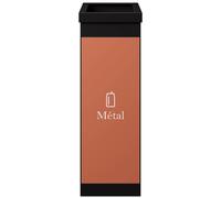 Paperflow Poubelle de tri sélectif pour métal - 60L - Orange corps Noir