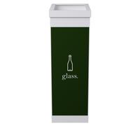 Paperflow Poubelle de tri sélectif pour verre - 60L - Vert corps Blanc