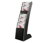 PAPERFLOW Présentoir de sol Courbo slim monobloc 6 cases - Noir