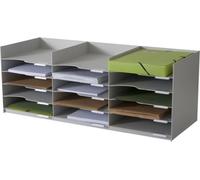 PAPERFLOW Station de tri boîte à formulaires 15 cases pour A4 gris