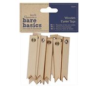 Papermania Étiquettes à Oeillets en Bois - 12 Pièces