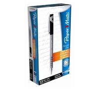 Papermate Flexgrip Stylo À Bille Pointe Moyenne Encre Noire Corps Caoutchouc À Capuchon Lot De 12