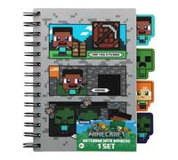 Papeterie Paladone Minecraft pour garçons, agenda A5 relié en spirale avec 4 intercalaires et règle, fournitures pour la rentrée scolaire.