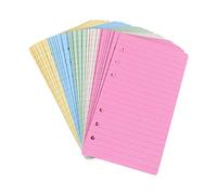 Papier à lettres ligné de couleur A5 pour Filofax - 6 trous perforés Feuilles mobiles Papier ligné rechargeable, Agenda Planner Inserts Recharges pour Notes Meeting Travel Record 50 feuilles/100 pages