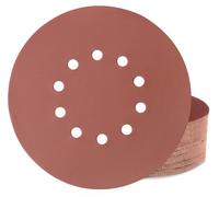Papier abrasif 225 mm avec système de fixation velcro, 10 trous, grain 400, pour ponceuses excentriques avec manche, paquet de 40 pièces