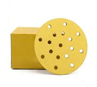 Papier abrasif floqué de 15,2 cm avec 17 trous percés, compatible avec les patins de ponçage standard pour la préparation de la peinture automobile et le lissage du bois (grain 400)