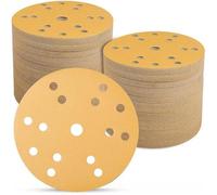Papier abrasif haut de gamme avec bande velcro, 150 mm, grain 320, 100 pièces pour ponceuses