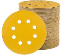 Papier abrasif professionnel, 100 pièces, 125 mm, bande adhésive, grain grossier 220, doré, rond, 8 trous - Disques abrasifs pour ponceuses excentriques, bois, métal et peinture